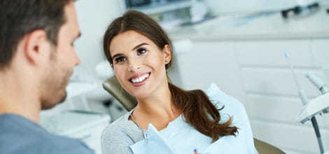 Dentist attending a patient
